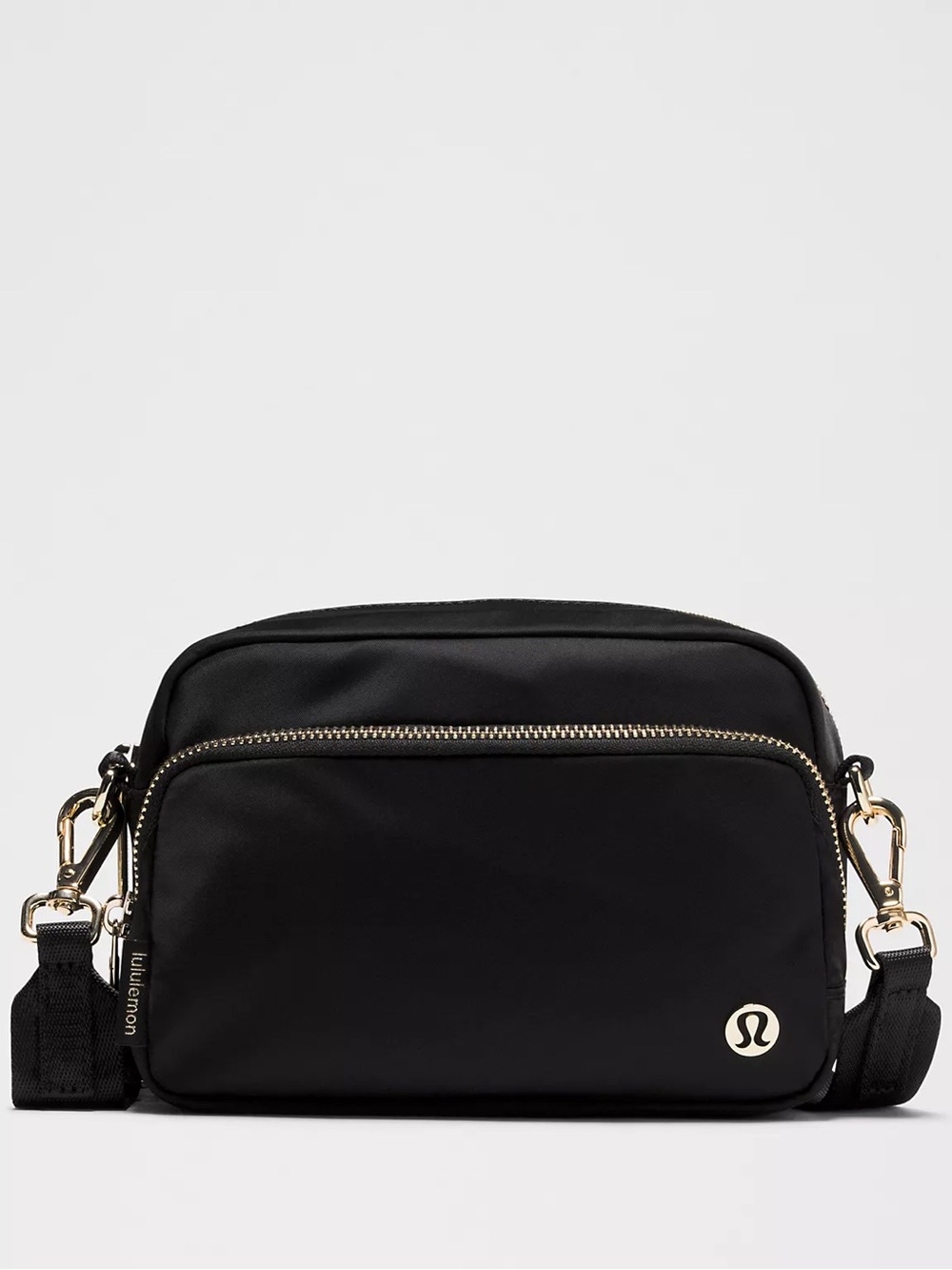 lululemon athletica Black Crossbody Bag with Gold Hardware